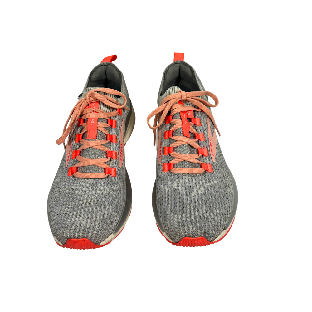 Women's Brooks Ricochet 2 Grey Pink Coral Running Shoes Womens Size 8